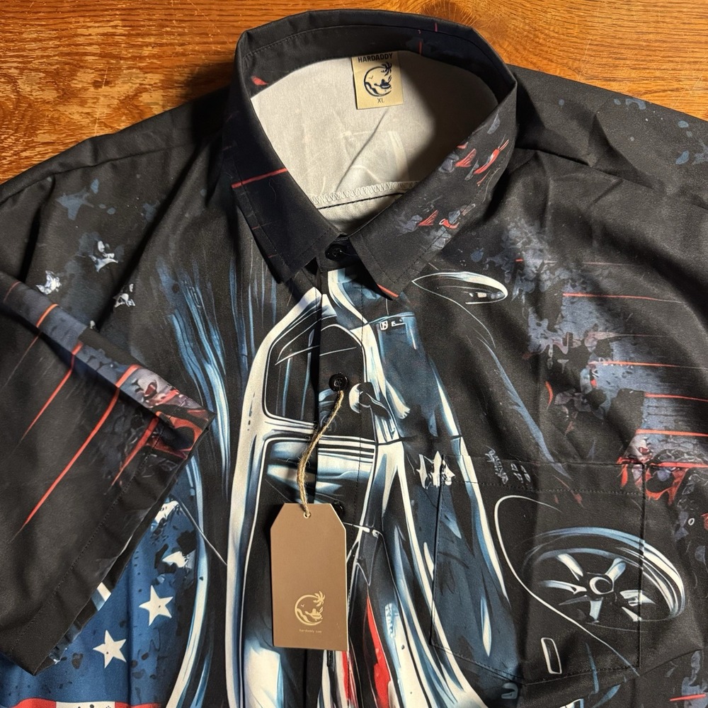 Hard Daddy Shirt XL 4th of July Mens Button‎ Down Shirt NWT